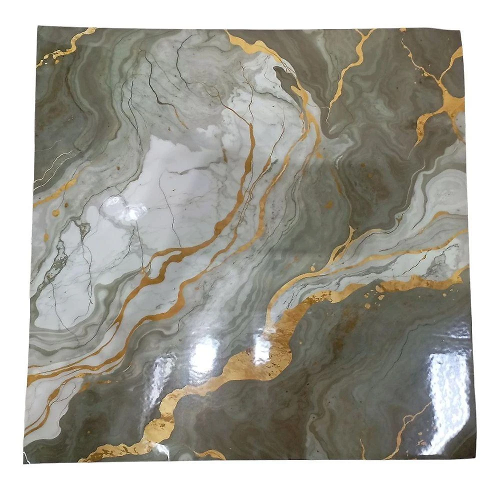 Papel de Parede Marmore 3D Moderno PVC Autocolante Cinza Braslu Kit 10 Unidades