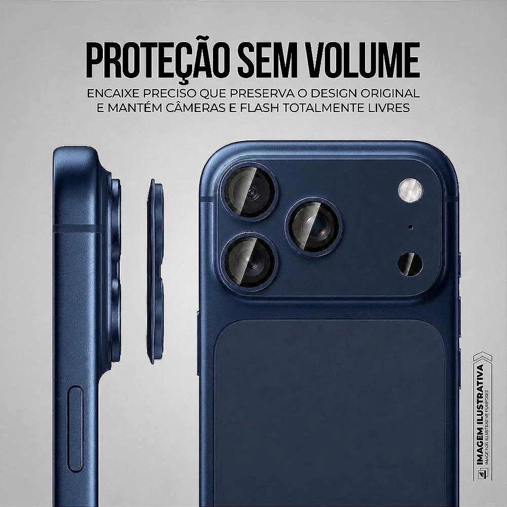 Protetor de Lente para iPhone 17 Pro - Survivor - Azul com molde aplicador - Gshield