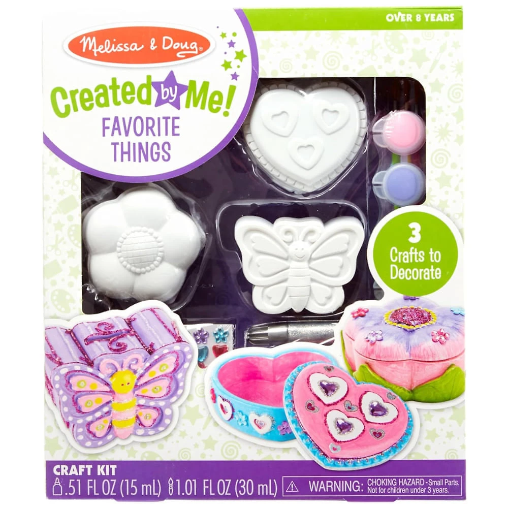 Kits de Artesanato Infantil, Decore Suas Próprias Caixas de Joias para Crianças, Melissa & Doug