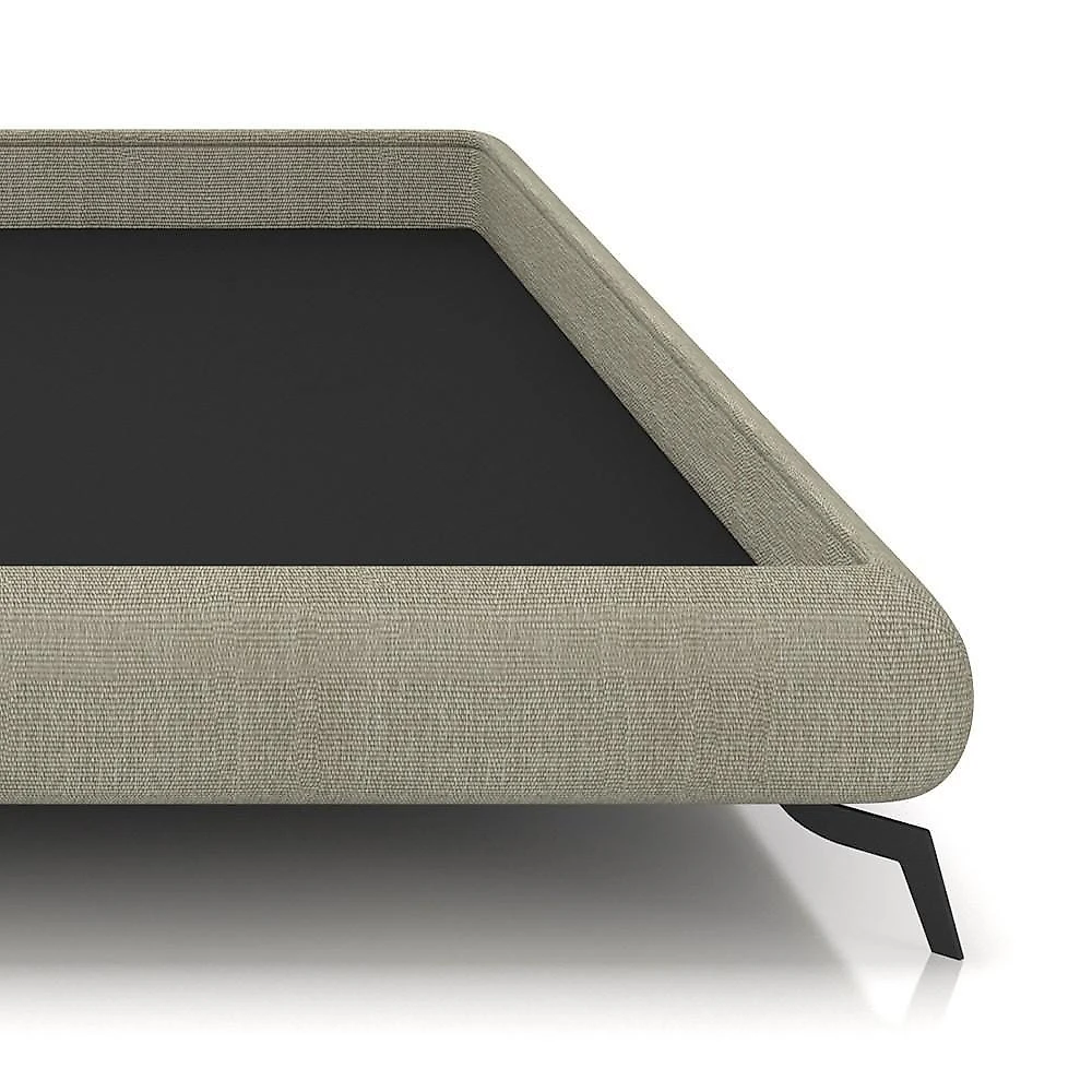 Cama Casal Base Box 138x188cm Pés De Ferro Cold P02 Linho Bege - Mpozenato