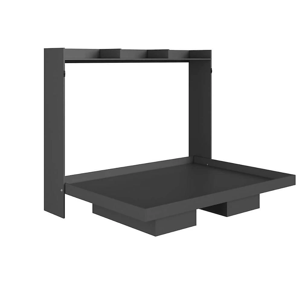 Cama Articulada Horizontal Casal com Prateleira e 4 Nichos Grafite
