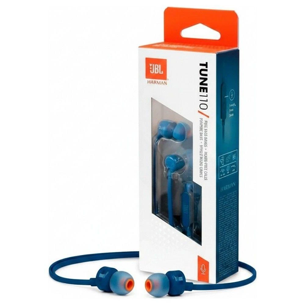 Fone de Ouvido Intra-auricular JBL T110 Pure Bass 3.5MM Azul