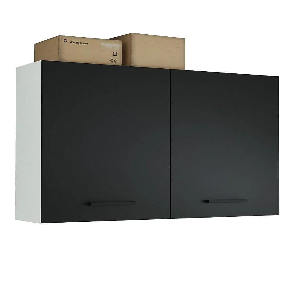 Armário Aéreo Multiuso 120cm 2 Portas Branco/preto Agata Madesa Branco/preto