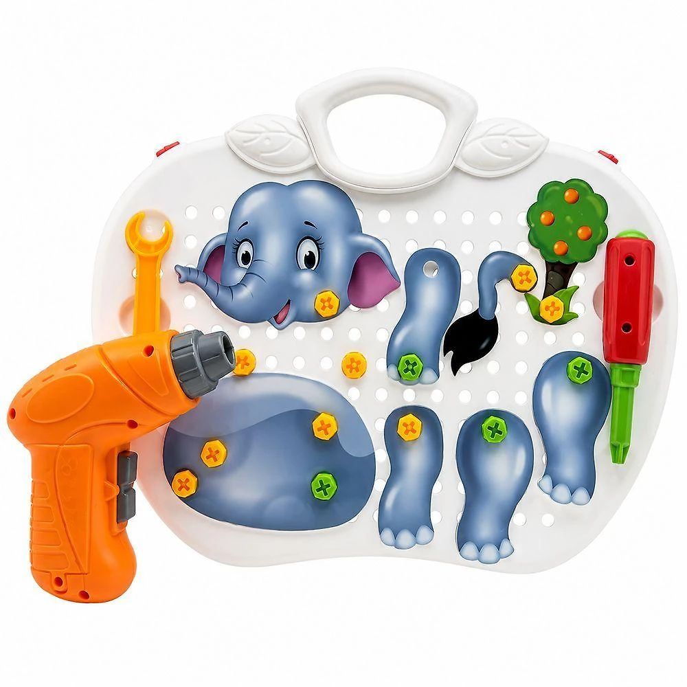 Kit Educativo Infantil Monta e Desmonta com Parafusadeira Maleta de Atividades Criativas Cheguei BR