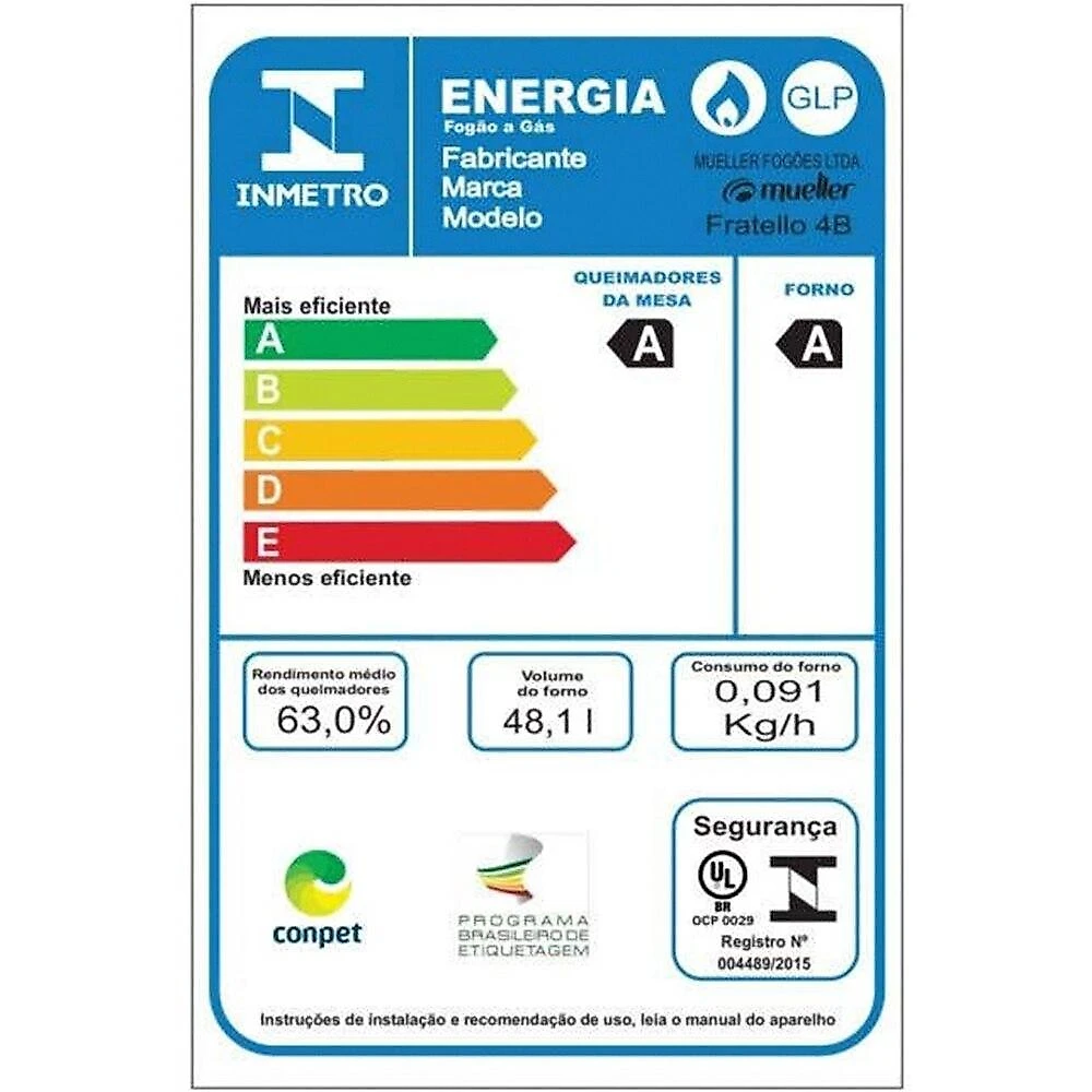 Fogão 4 Bocas Mueller MFI4BC com Acendimento Automático, Titânio Fogão 4 Bocas Mueller MFI4BC Acendimento Automático, Titânio