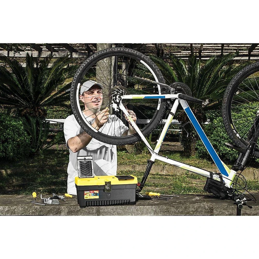 Caixa Plastica Para Ferramentas 13" Tramontina Com Bandeja Removivel E Trava Metalica