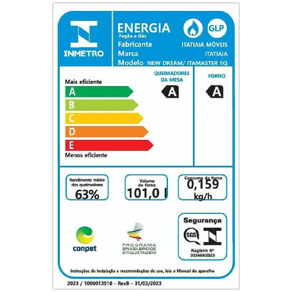 Fogao itatiaia itachef 5 bocas mesa de inox preto tripla chama bivolt (3700000500)