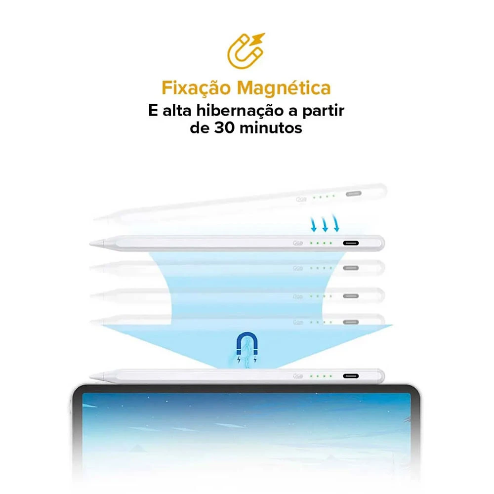 Miniatura Caneta Pencil Stylus GO Para IPad E IPad Pro Branca I2GO Branca