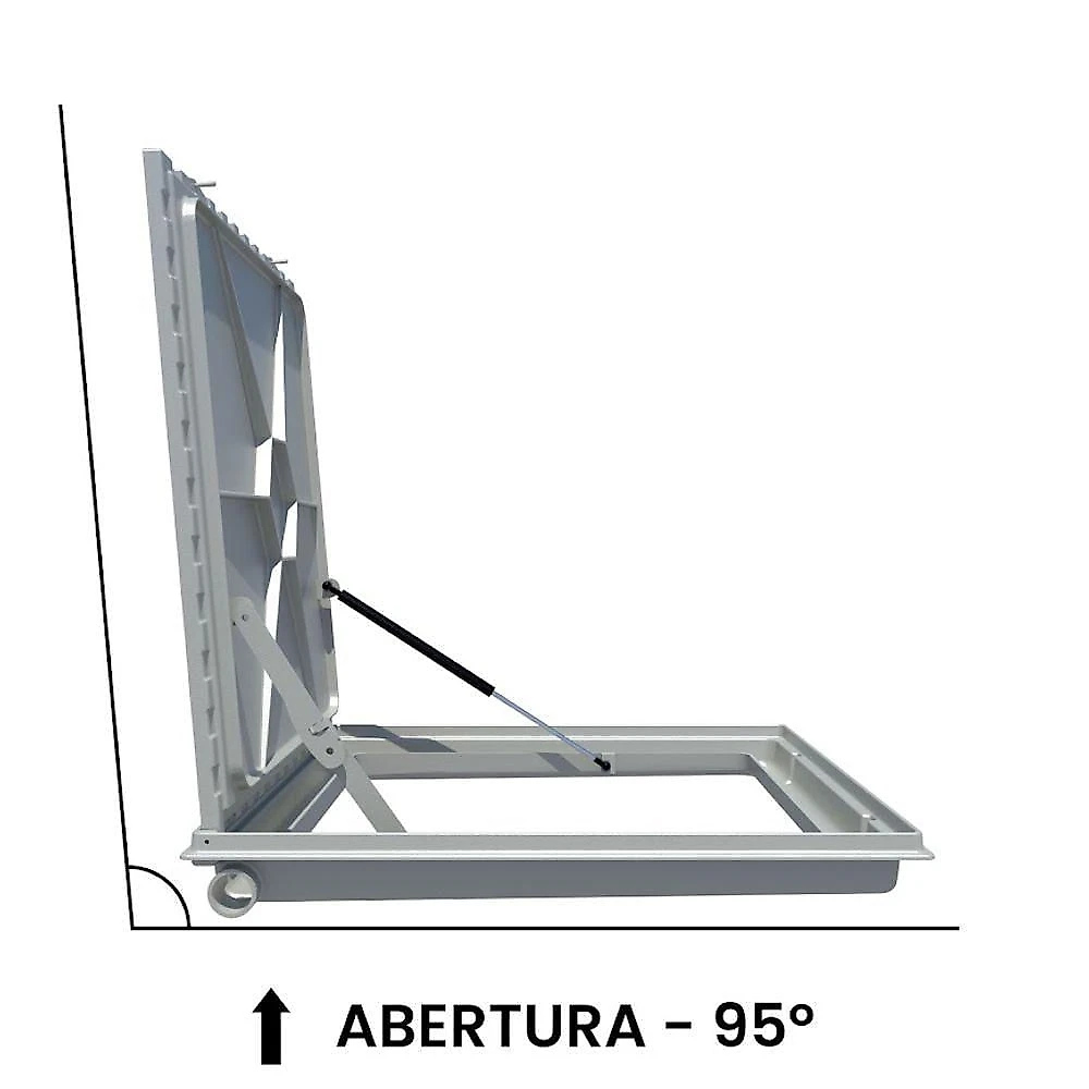 Tampa para Casa de Máquina TCM50X50BESPM Articulada Rebaixada Bege Alumínio 50X50CM