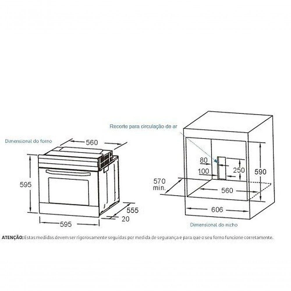 Forno Elétrico Digital De Embutir Mueller Preto 68 Litros Mfe0268g1 220v 220V