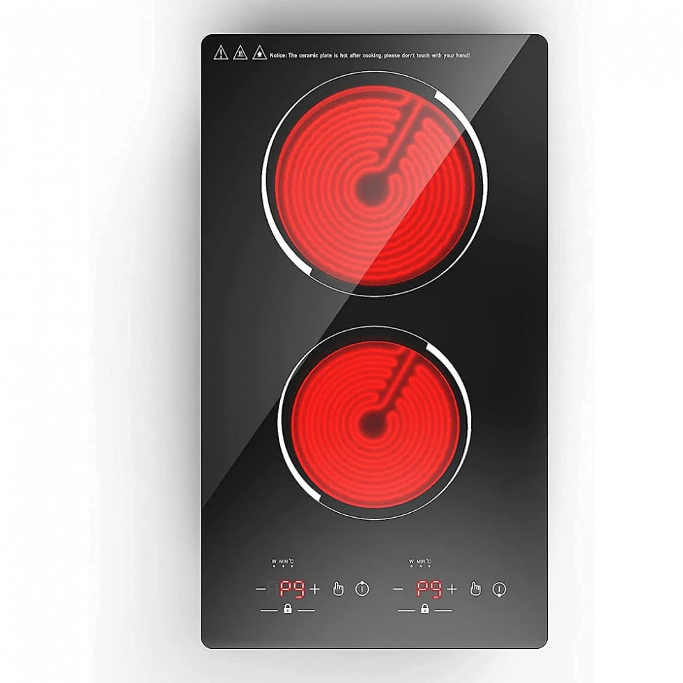 Cooktop Elétrico de Embutir com 2 Queimadores de Indução e 20 Níveis de Temperatura, 110V 2000W, VBGK, Preto