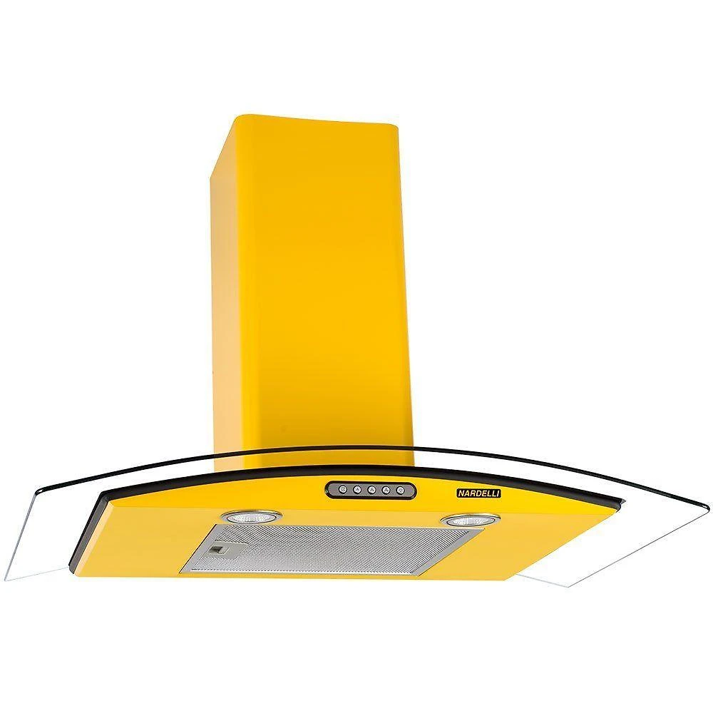 Coifa De Parede 80cm Vidro Curvo Slim Nardelli Yellow 110V