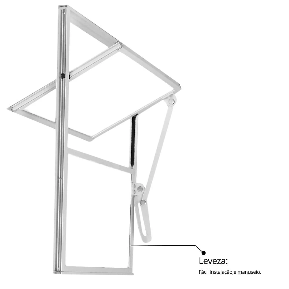 Janela de Alumínio Basculante 40x60cm com 1 Bascula e Vidro Mini Boreal Soft MGM Branco Branco