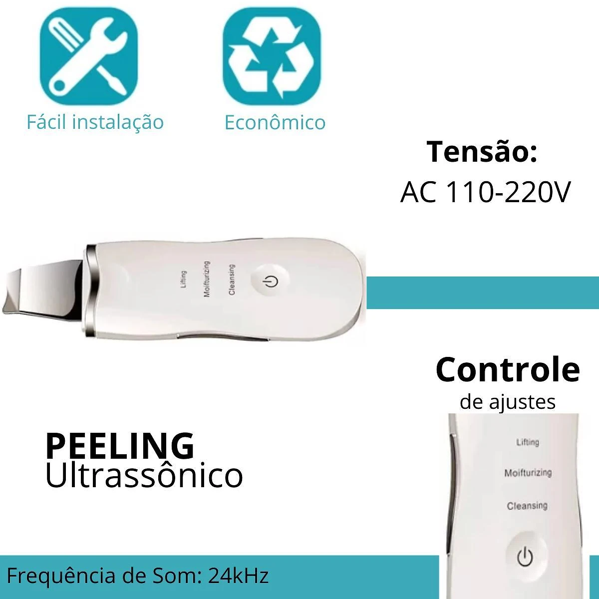 Miniatura Aparelho Peeling Ultrassônico Profissional: Pele Sem Cravos