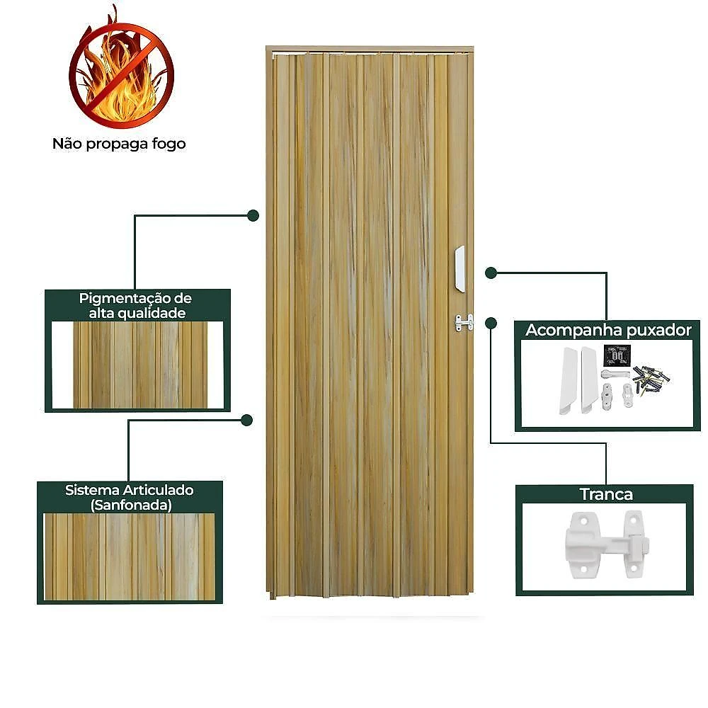 Porta Sanfonada De Pvc 84x210cm Bariri - Tk