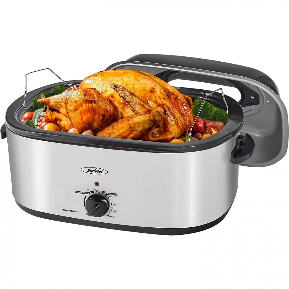 Panela Elétrica 24 Litros em Aço Inoxidável com Controle de Temperatura e Tampa Auto Reganhada, 110V 1450W, HEYNEMO, Br...