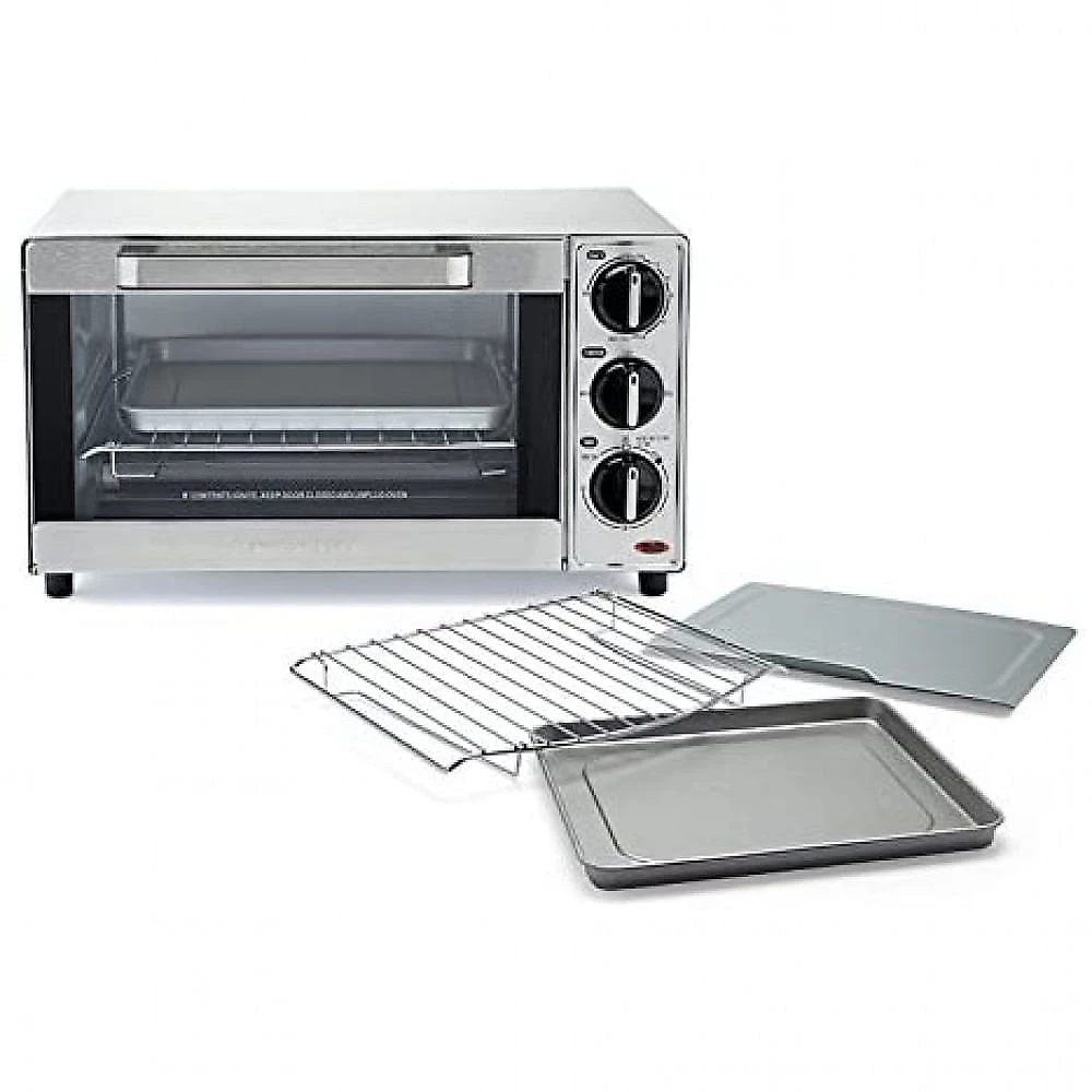 Hamilton Beach Forno Elétrico de Bancada com Controle de Temperatura e Temporizador 110V Aço Inoxidável