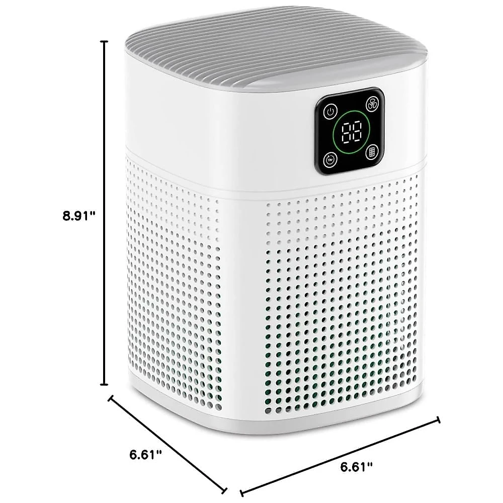 Purificador de Ar Honeyuan H13 HEPA p/ Ambiente Grande 55 m² c/ Filtragem 3 Estágios e Captação 360° - Ideal p/ Quarto.