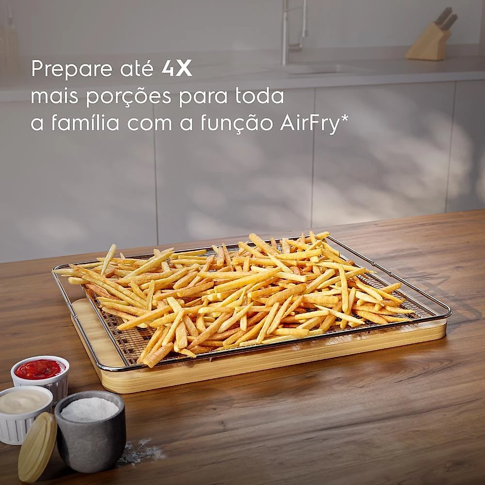 Forno de embutir elétrico electrolux oe8ea 80l experience air fryer, perfectcook360 e painel touch