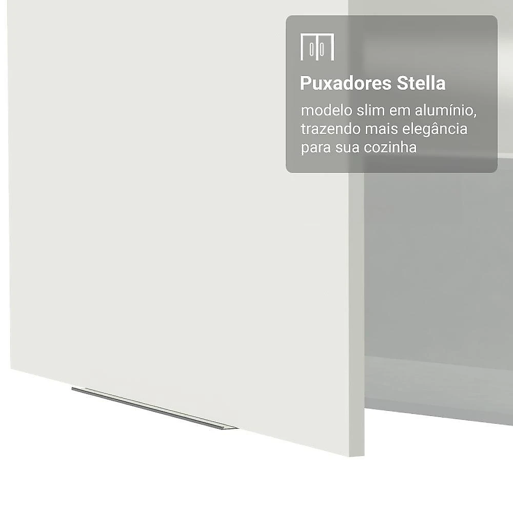 Armário aéreo 50cm 1 porta branco stella madesa
