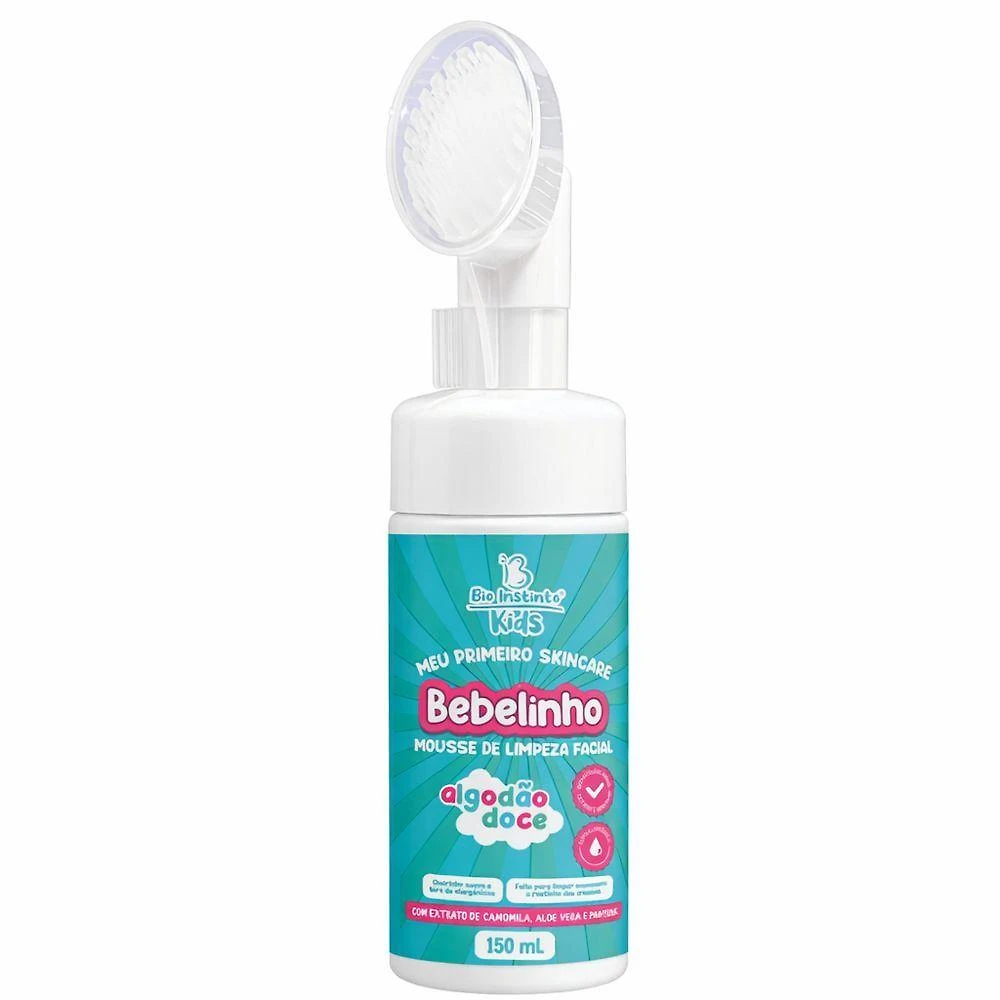 Mousse de Limpeza Facial Infantil Bebelinho Algodão Doce 150ml Uso em Pele Sensível Cheguei BR