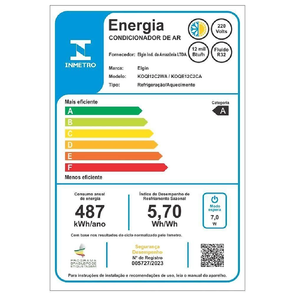 Ar condicionado split cassete elgin 1 via one air 12000 btus quente e frio inverter 220v koqc12c2waca
