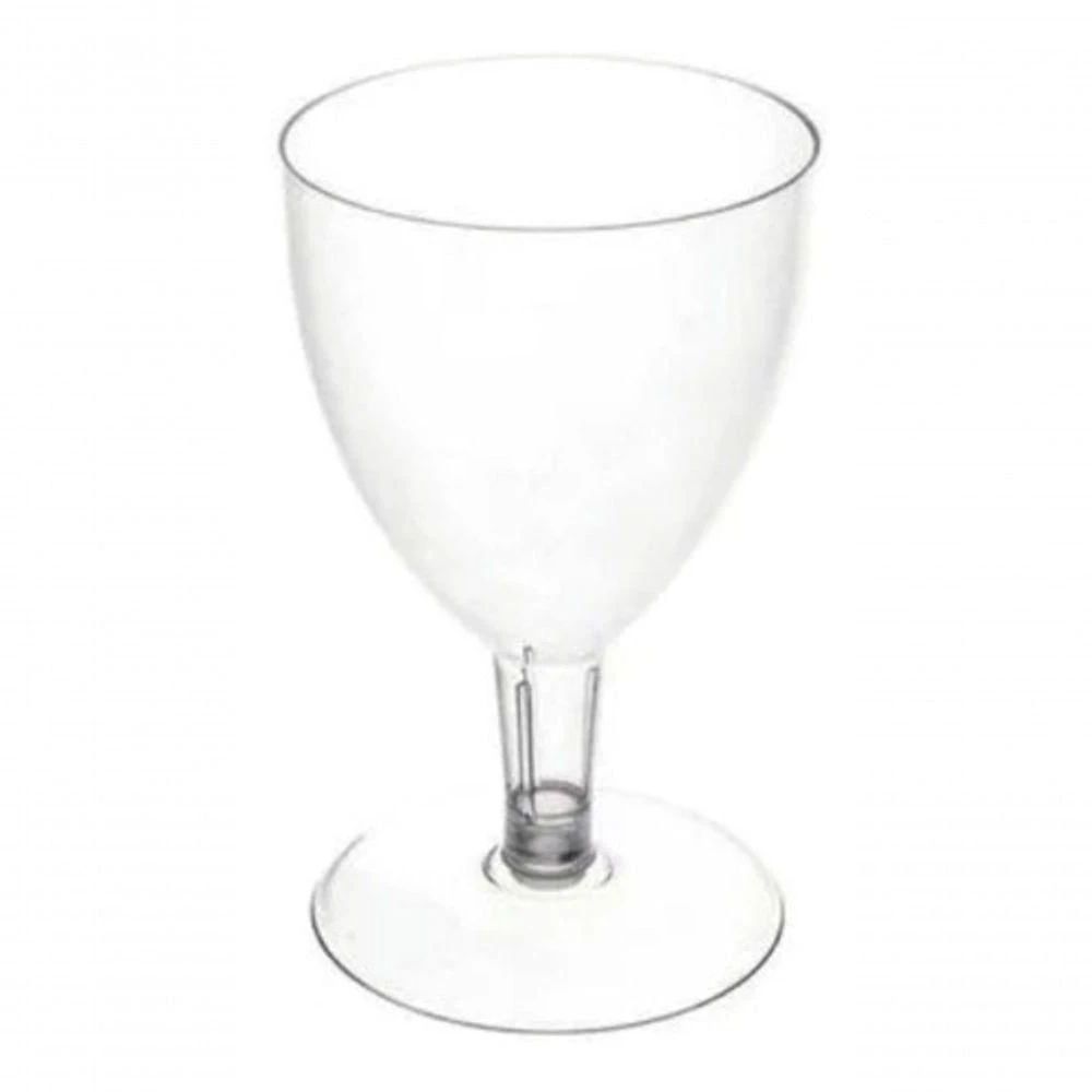 Taça de Vinho Acrílica em Plástico Acrílico 170ML Pacote com 5 Unidades Transparente Higipack