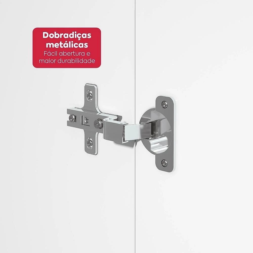 Cozinha Modular Nina 4 Módulos 2 Gavetas MDP MDF 279CM Branco Móveis Lopas webcontinental-7898789571063