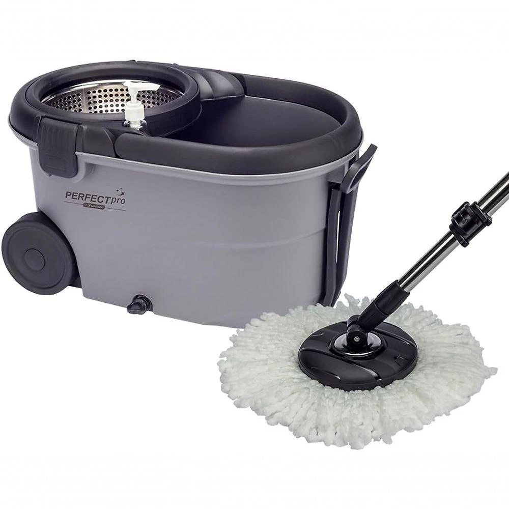 Mop Giratorio Move para Limpeza de Piso Aco Inoxidavel com Centrifuga 360 Cinza Perfect Pro