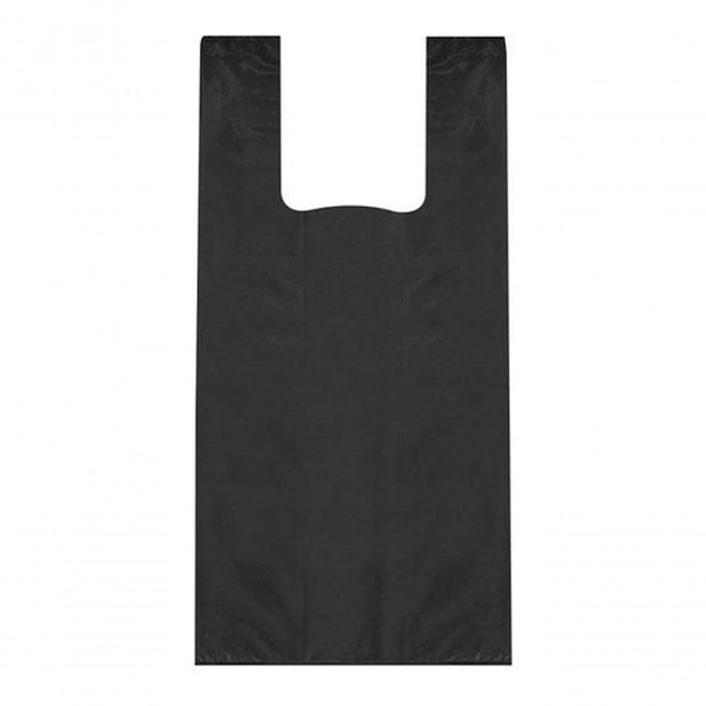 Sacola Plástica Reciclada Alça Camiseta 30x40 com Alça Reforçada Preta Higipack