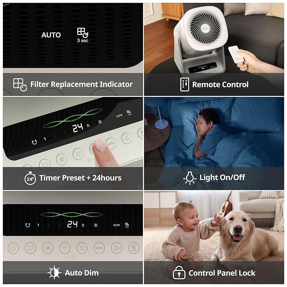 Purificador de Ar 2 em 1, para Ambientes até 22m² com Monitor de Qualidade, Modo Automático, Controle Remoto e Temporizador, 110V 33W, Coway, Branco 110v