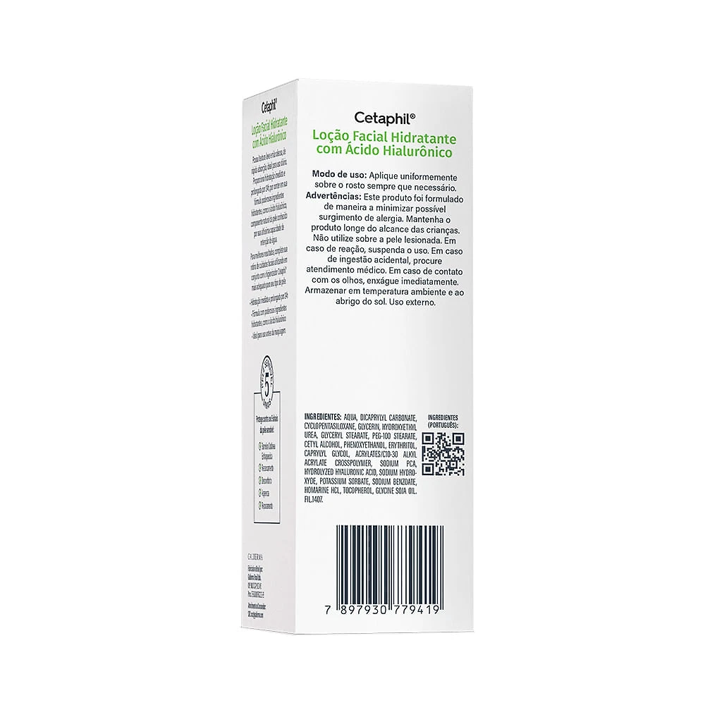 Miniatura Cethapil Loção Facial Hidratante com Ácido Hialurônico Textura Ultraleve Todos os Tipos de Pele 50ml
