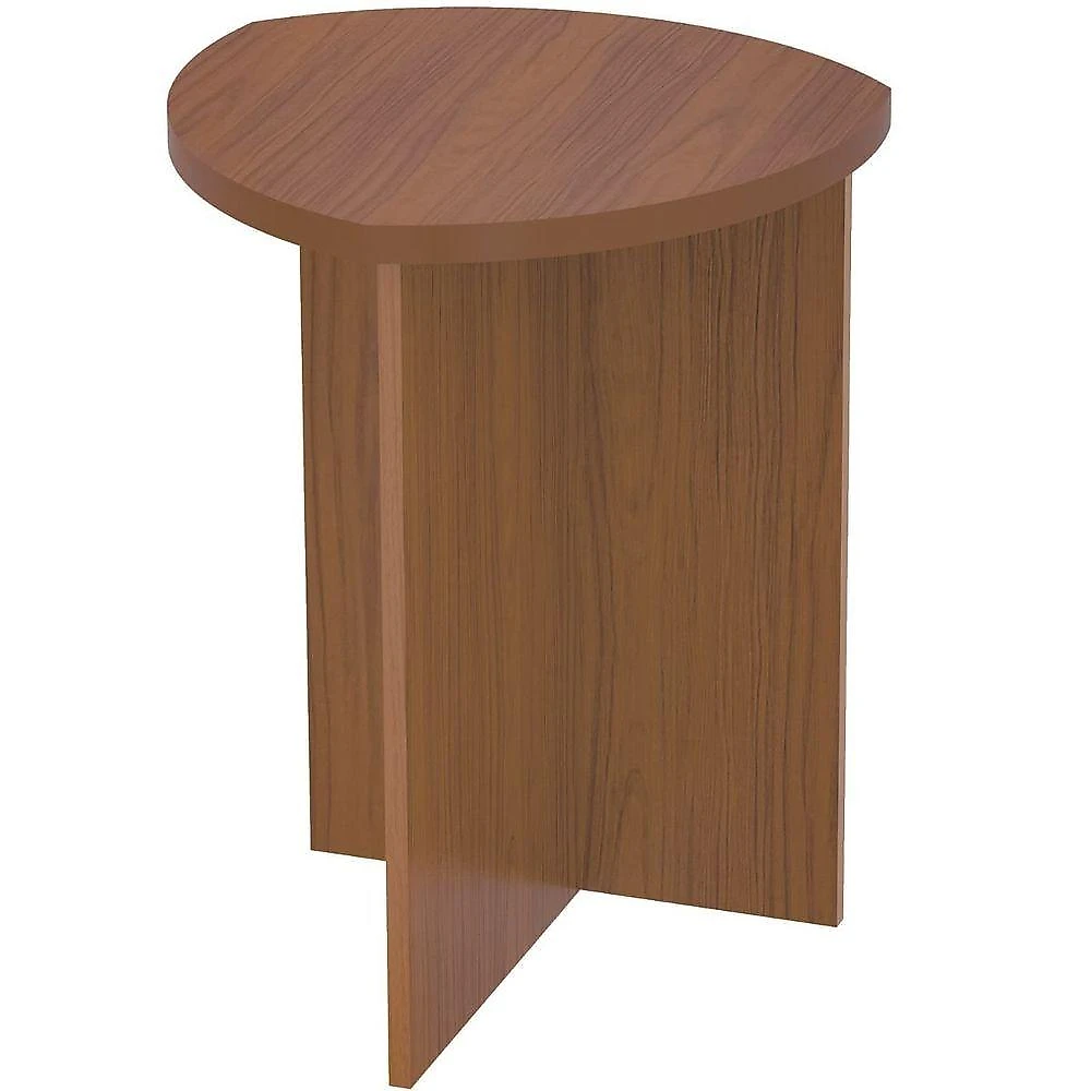 Mesa de Apoio Delta 60cm Redonda Tampo MDF Estrutura MDF-MDP Cedro Marrom Artely