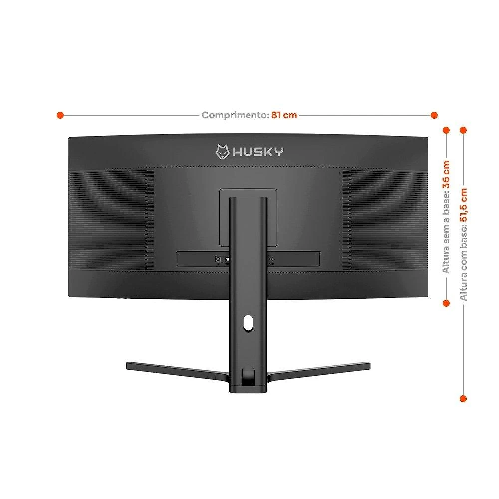Monitor Gamer Curvo Husky Boreal 34", WQHD, Ultrawide, 200Hz, 1ms, Adaptive Sync, DisplayPort e HDMI, HDR - HMG00234PT