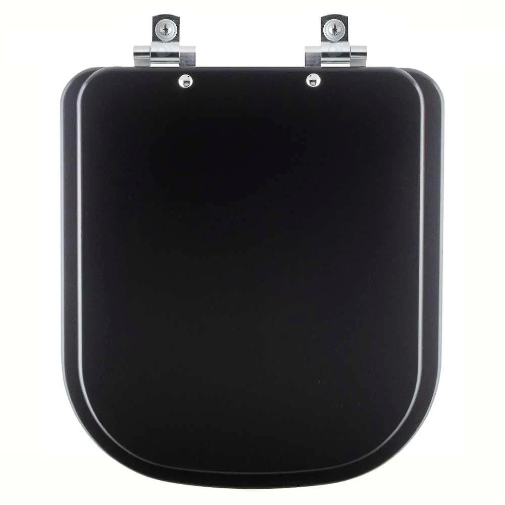 Assento Sanitário Soft Close Quadra Preto Fosco Para Vaso Deca