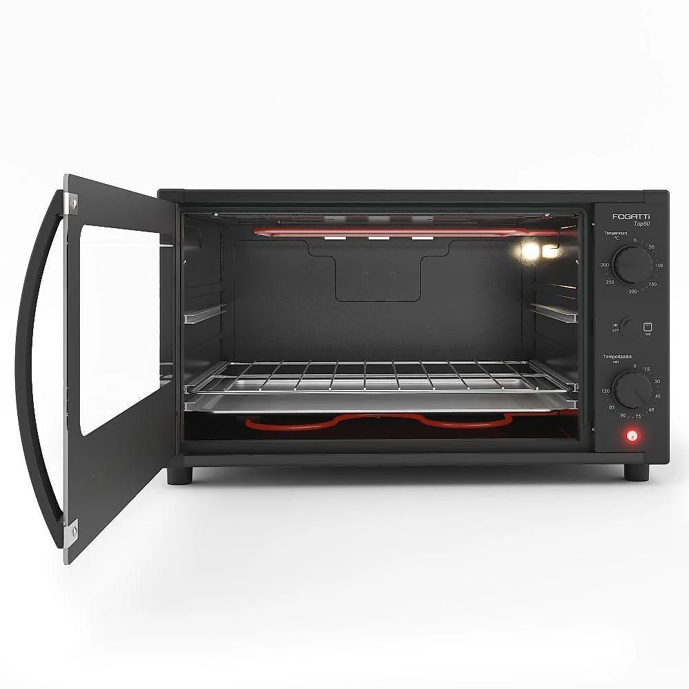 Forno Elétrico de Bancada Fogatti Top 50 Black 50L Preto 220V