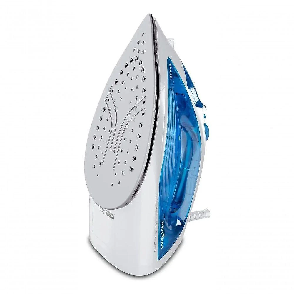 Ferro de Passar a Vapor Britânia BFV07 Base Antiaderente Azul 220V com Jato Extra