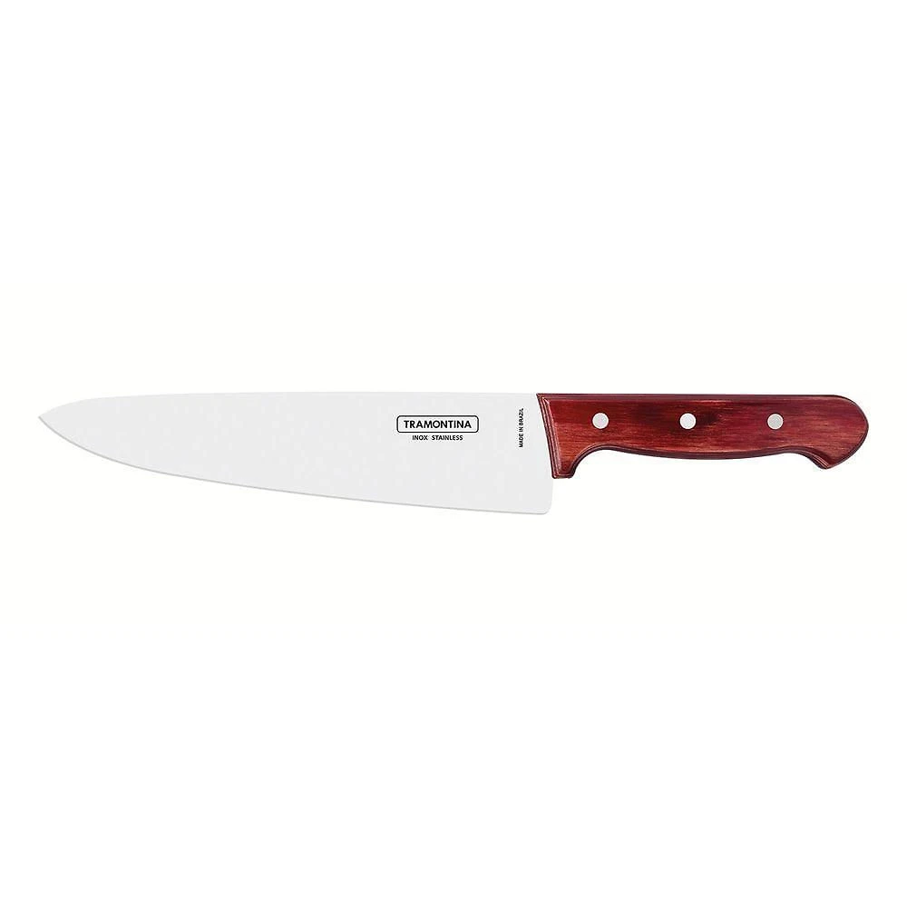Faca Para Churrasco Em Aço Inox E Cabo Vermelho Polywood 10" - Tramontina