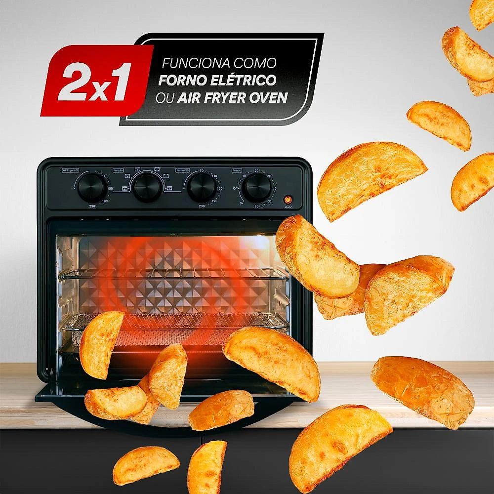 Fritadeira Air Fryer Oven EOS 35 Litros Premium All Black EAF35AP 220V