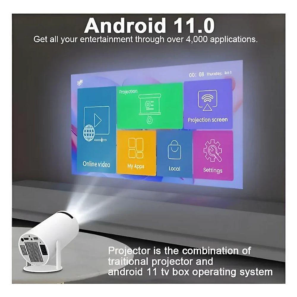 Smart Projetor Hy300 Mini Projetor Suporta 4k Portátil