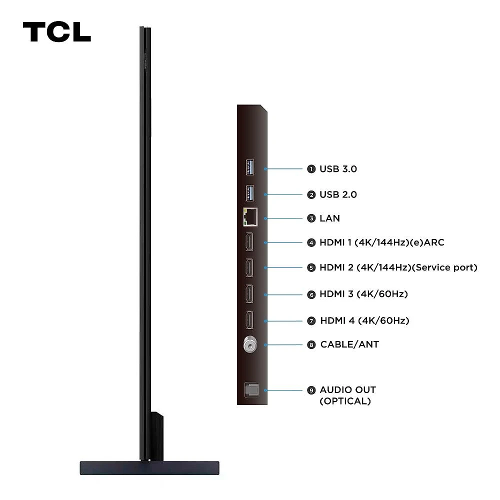 Smart tv tcl 98" 4k neo mini led 98c8k 144hz google tv zero border