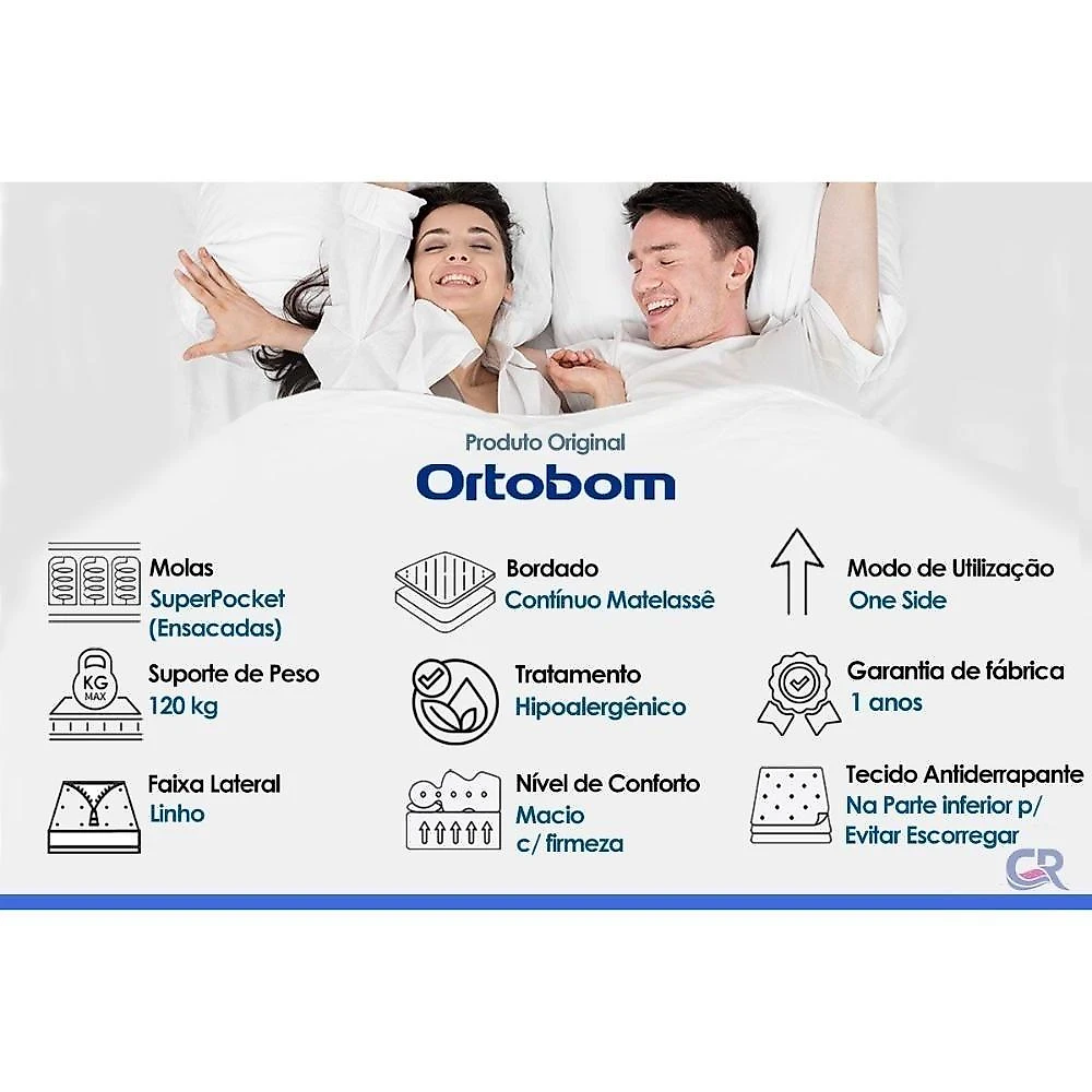 Cama Box Baú Solteiro Plenno Colchão Ensacadas Preto Ortobom
