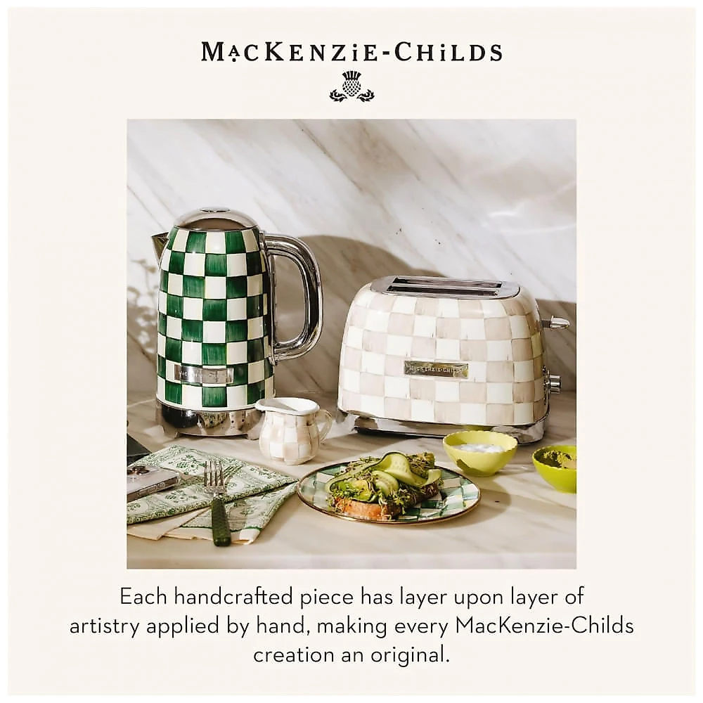 Torradeira 2 fatias MacKenzie-Childs Cherry Check bege e branca aço inox 850W 110V