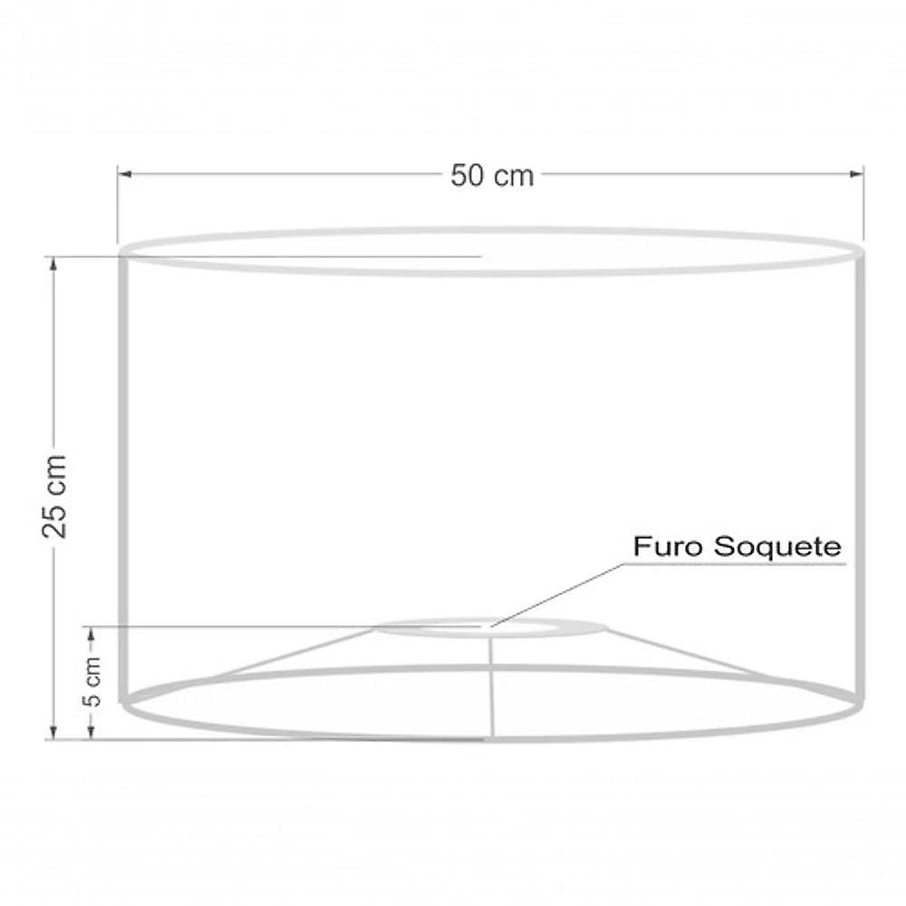 Cúpula para Abajur e Luminária CP-8024 Cilíndrica 50X25CM Linho Bege Vivare Brasil Iluminação