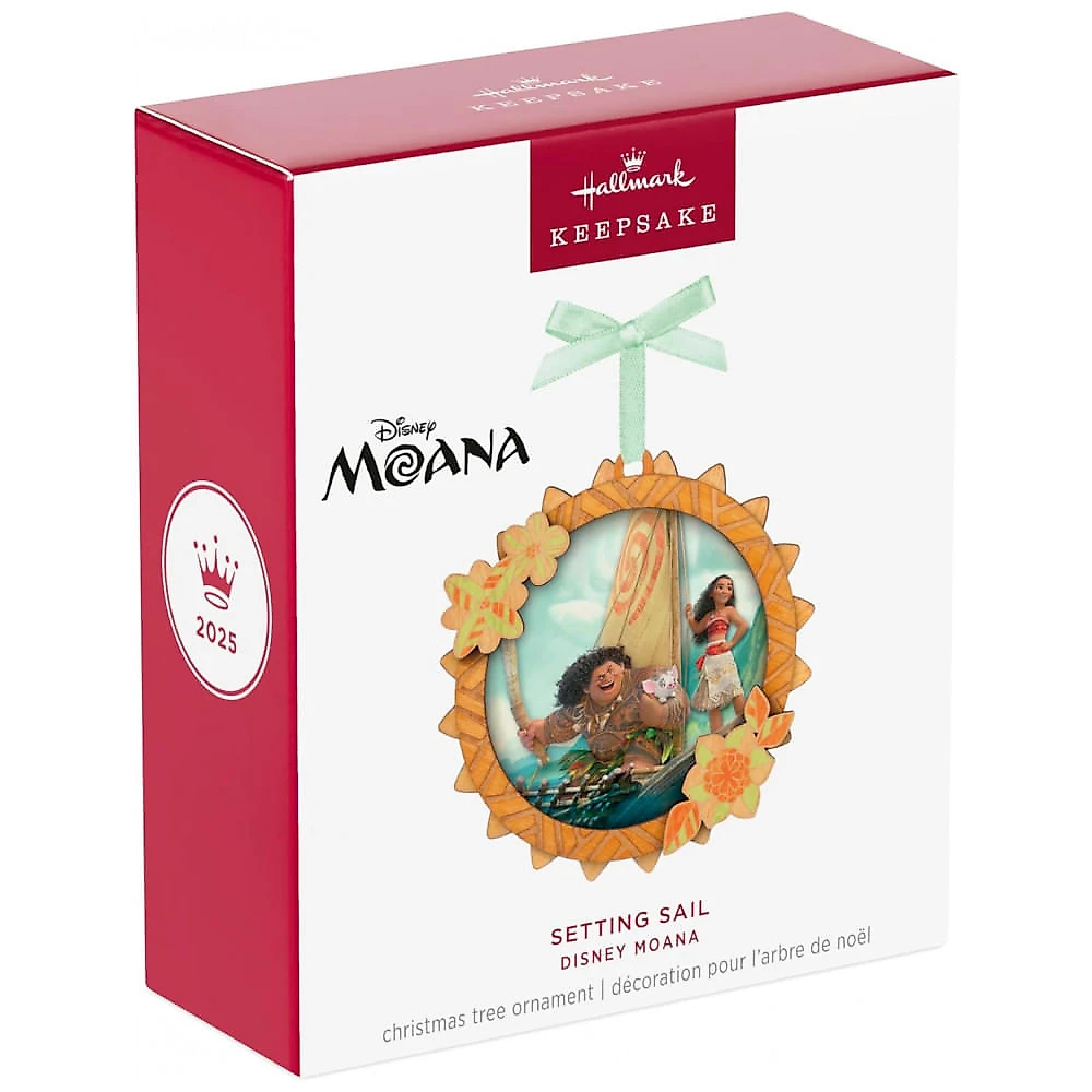 Enfeite de Natal Hallmark Keepsake 2025, Disney Moana Navegando, Artesanato em Papel, Presente para Fãs da Disney Moana