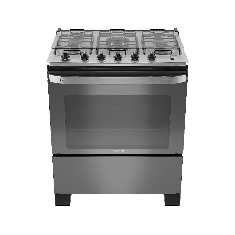 Fogao itatiaia itachef 5 bocas mesa de inox reflecta tripla chama bivolt (3700000501)