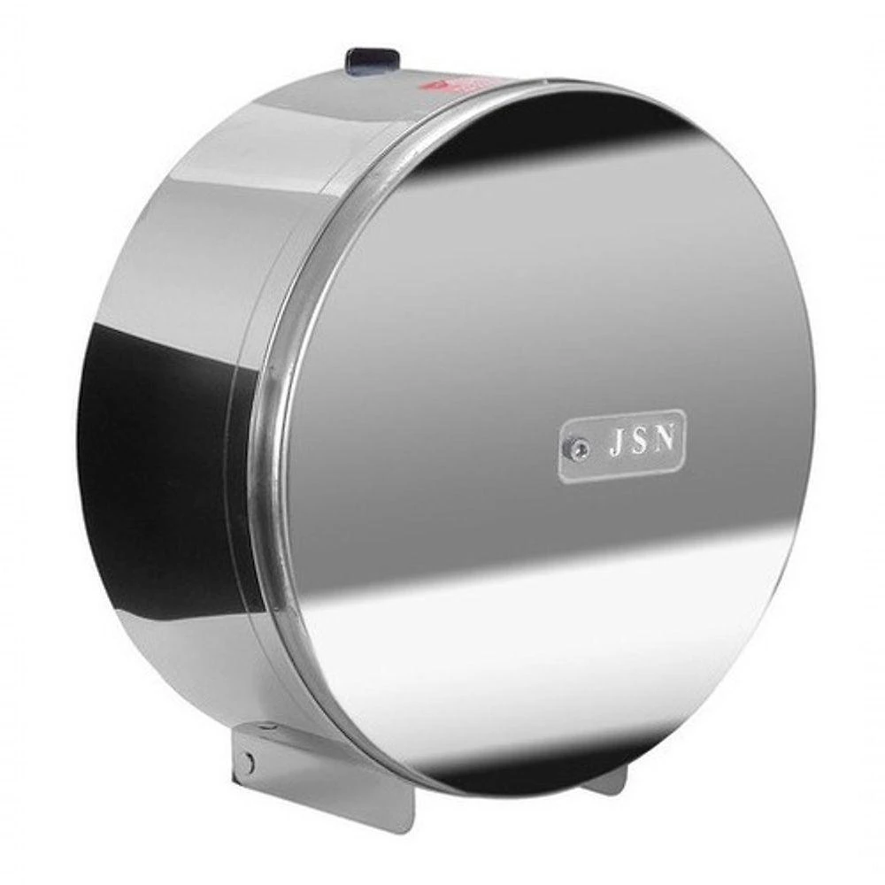Suporte para Papel Higiênico N5i Jsn Rolão 300 a 400M em Aço Inox 430 com Fechadura Allen Inox
