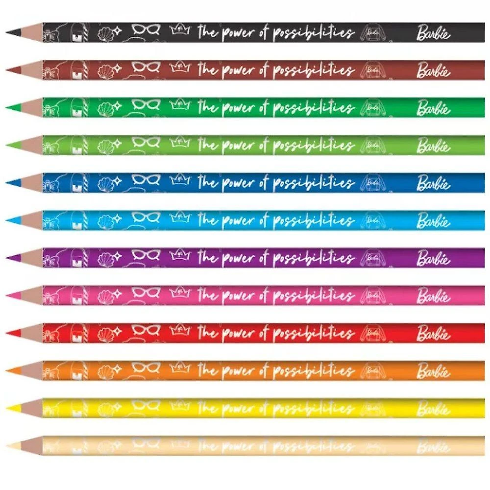 Lápis De Cor Barbie - Sextavado - 12 Cores - 643557 - Tris