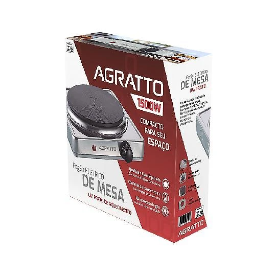 Fogão elétrico de mesa 1500w 220v cinza agratto
