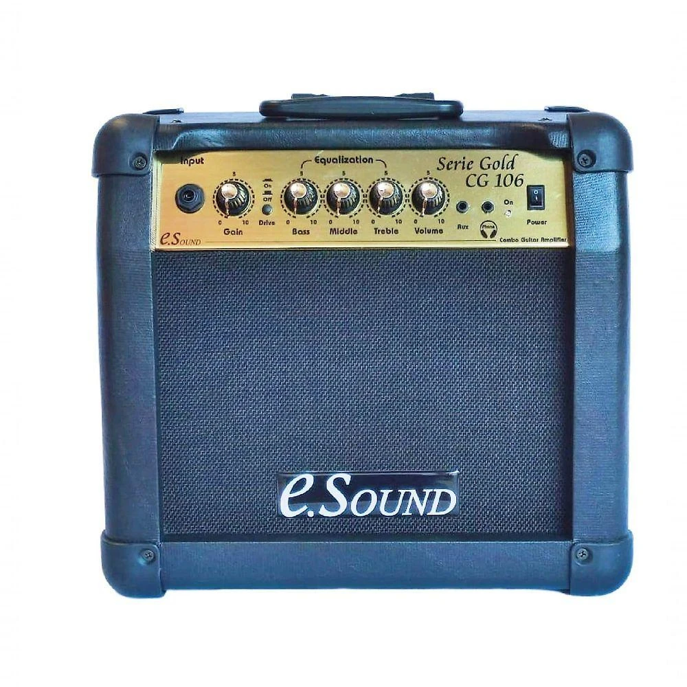 Cubo Amplificador E-sound Serie Gold CG106 20W para Guitarra Preto